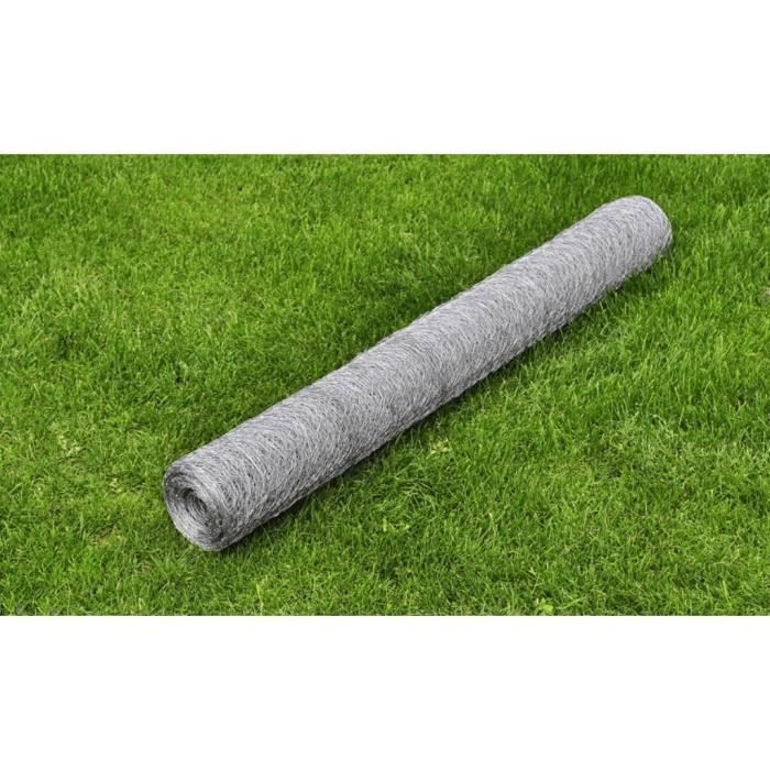 ESTEXO Treillis Hexagonal – Clôture En Fil Pour Lapins, 0,50 X 25 M, Maille 25 Mm, Fil 0,6 Mm, Galvanisé