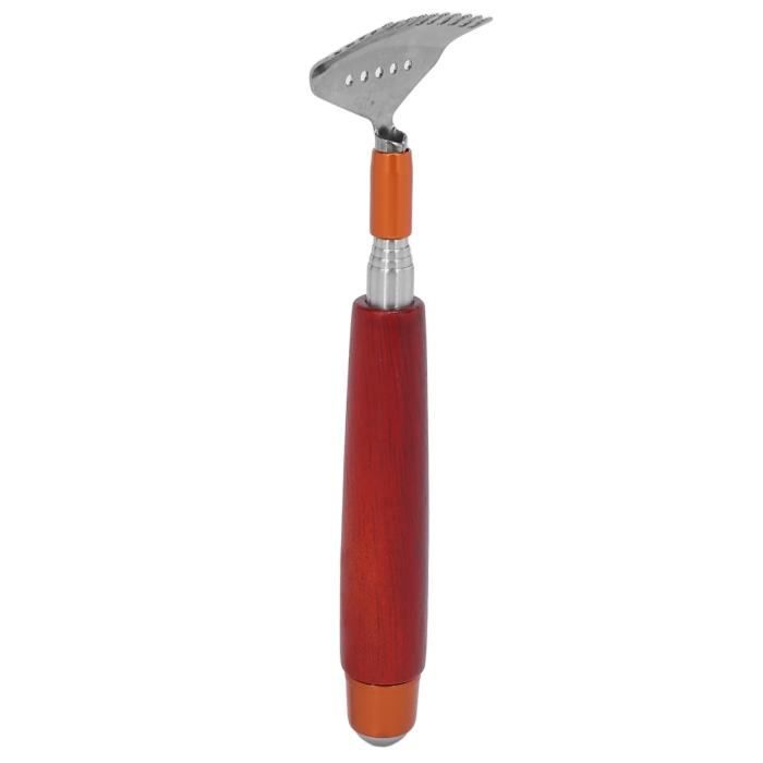 Drfeify grattoir pour le dos en bois Grattedos télescopique multifonctionnel manche en bois en