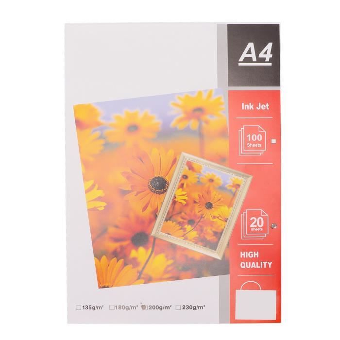 Papier photo mat durable A4 - EBTOOLS - 20 pièces - Surface brillante  résistante à l'eau - Cdiscount Informatique