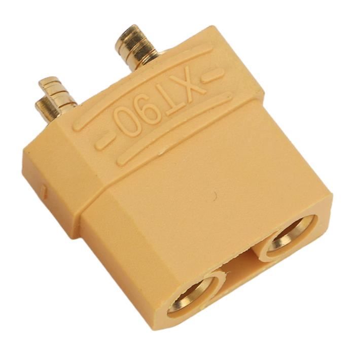 VUNIVERSUM 1 paire (2 pièces) Amass XT90 XT90H - Connecteurs plaqués or de qualité supérieure - Anti-inversion de polarité - Avec capuchons de protection mâles - 90 A - Par Mr