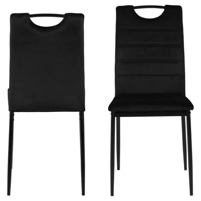 chaises de salle à manger - emob - dia - pieds en métal noir - lot de 4