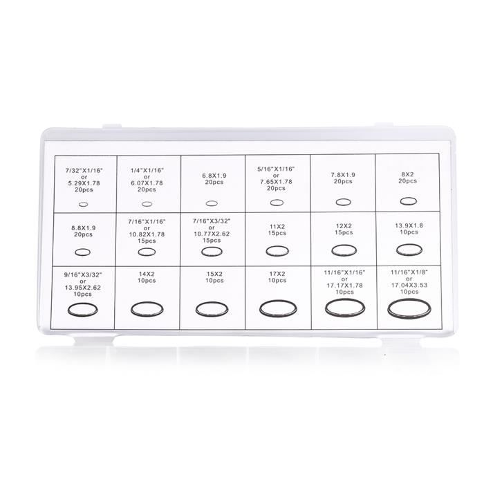 Assortiment de 225 joints toriques pour climatisation de voiture