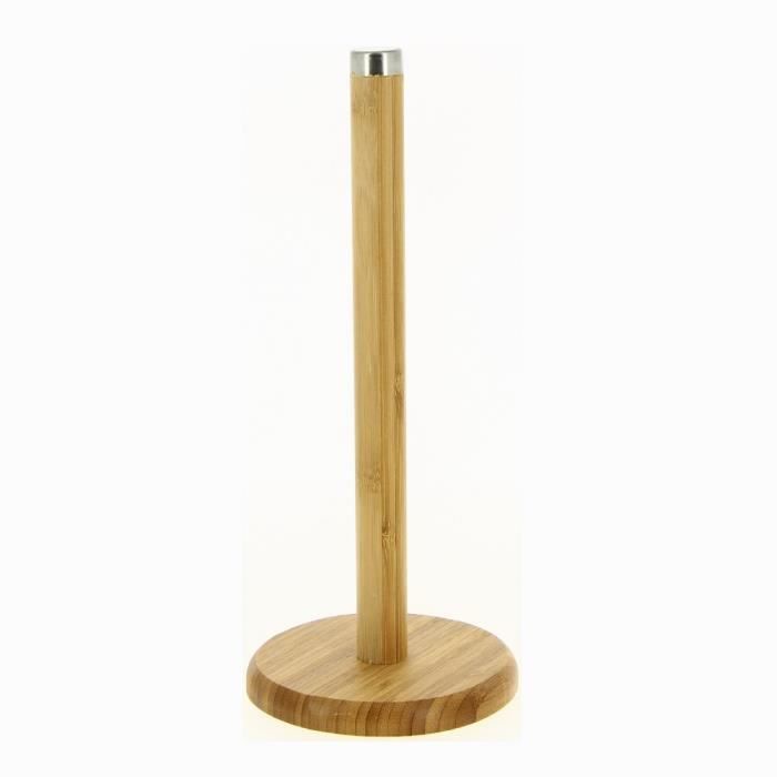 Porte-essuie-tout En Bambou - Support Rouleau Papier Cuisine Avec Base Antidérapante