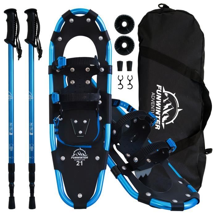 FunWater Raquettes a Neige 21 avec sac de transport et batons de raquette aluminium pour femmes hommes