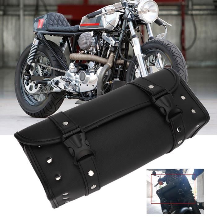 Garosa sacoche latérale de moto Pochette de rangement universelle pour sacoche de selle avant pour moto noire, sacs à outils