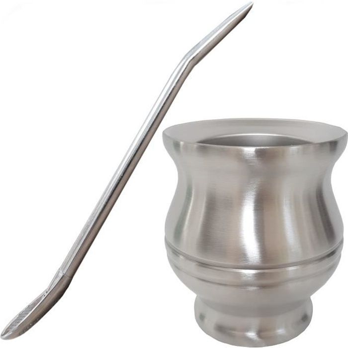 Bombilla Yerba Mate Balibetov - Acier Inoxydable 304 - Filtre Amovible Et Brosse Nettoyage Incluse - 22 Cm