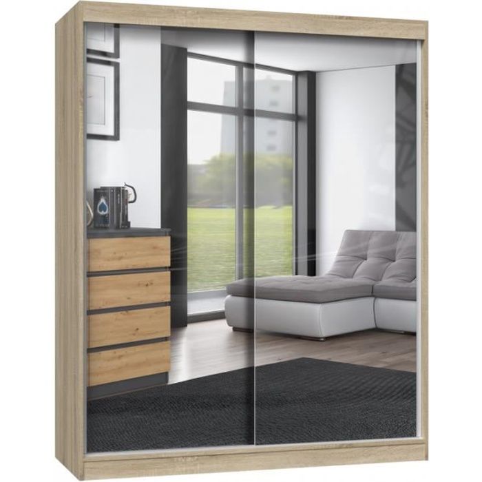 Armoire à 2 portes coulissantes HUCOCO Paolo Classique