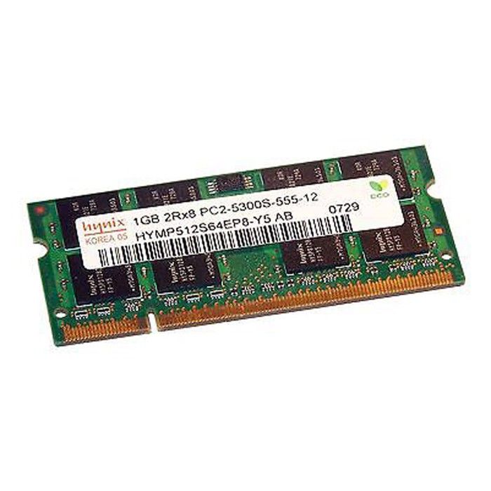 1Go Ram PC Portable Sodimm Hynix Hymp512S64Ep8-Y5 Ab Pc2-5300U Ddr2 667Mhz Cl5