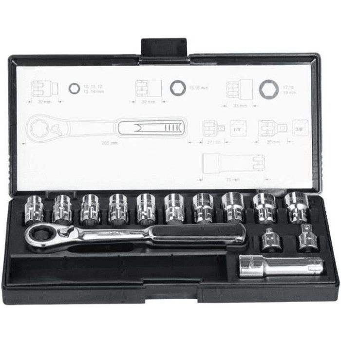 Coffret de douilles et cliquet réversible MAKITA B 65595 39 pièces