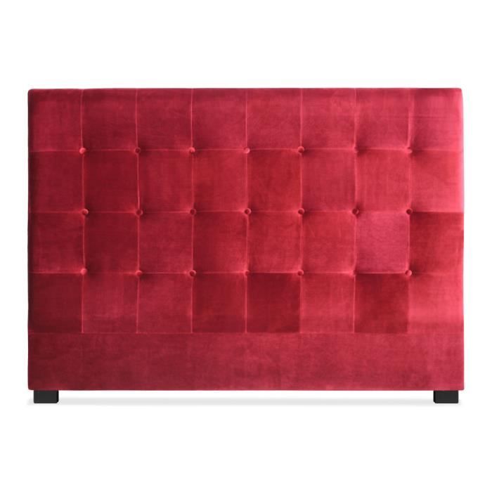 tête de lit - menzzo - luxor - velours rouge - vintage - l160 x p8 x h120 cm
