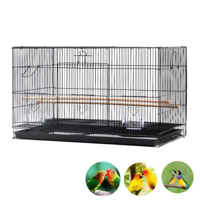 Comparer les prix de MENGDA CAGE D'OISEAU CAGE DE FIL MÉTALLE CAGE D'OISEAU REPRODUCTEUR AVEC MANGEOIRE ABREUVOIR 75.5*45*45cm
