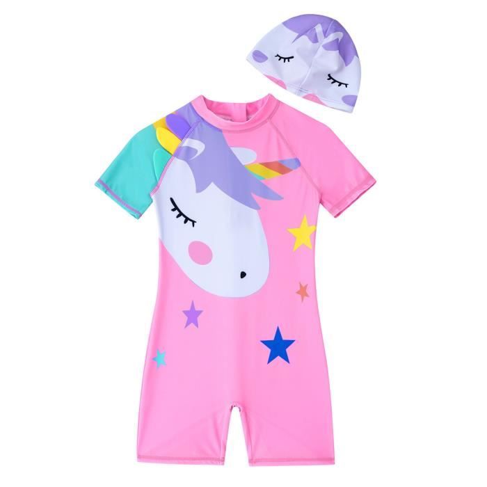 Iiniim Enfant Fille Maillot De Bain Une Piece Anti Uv Short De Sport Body Licorne Combinaison De Natation Bonnet De Bain 2 10 Ans Rose Cdiscount Pret A Porter