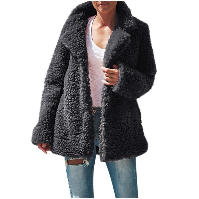 Manteau cheap peluche noir