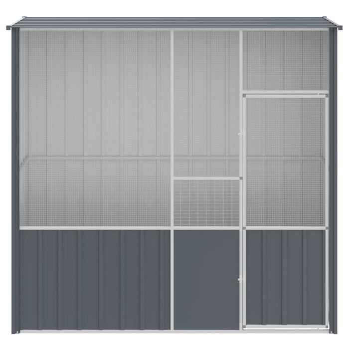 Meilleurs prix pour Pwshymi-Cage à oiseaux anthracite 215x78x200 cm acier galvanisé