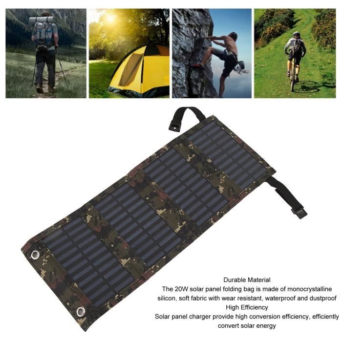 Panneau Solaire Portable 80W Pliant – Double USB + Type-C – Camping & Van Idéal