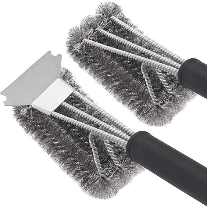 Brosse Barbecue 2 Pièces En Acier Inoxydable - Nettoyage Efficace Et Rapide