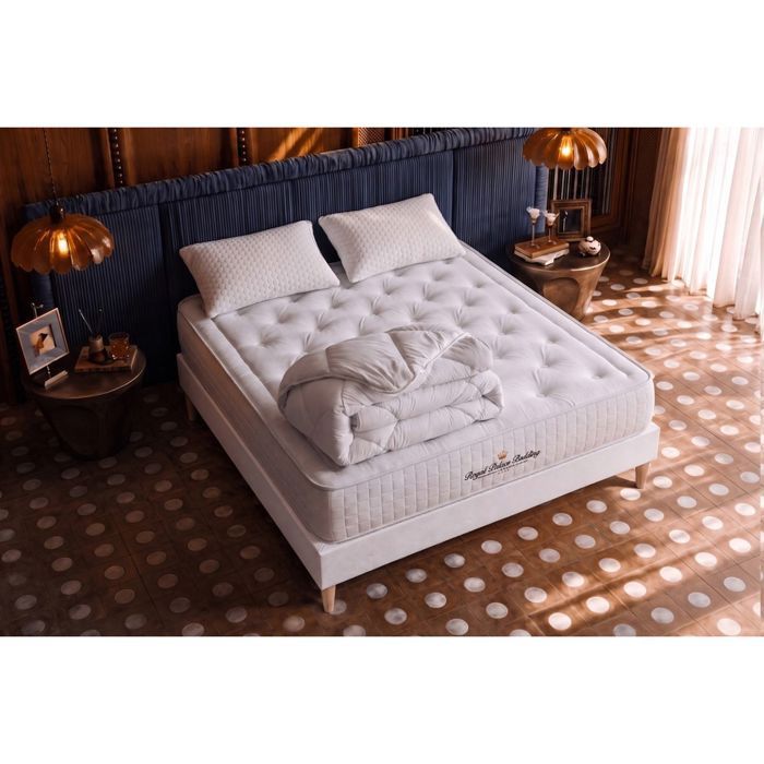 Pack matelas à mémoire de forme maxi épaisseur Buckingham 140x190cm sommier KIT + 2 oreillers + 1 couette 240x220cm
