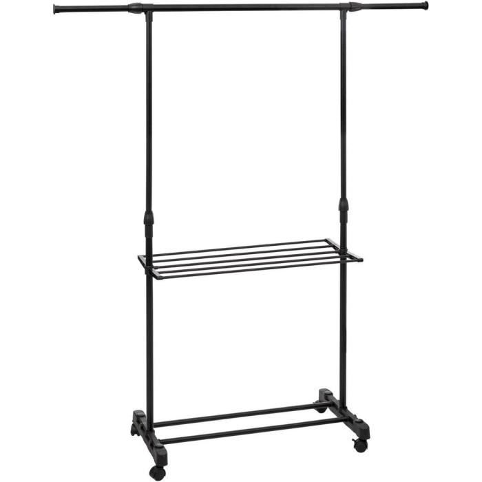 Dakta® Portant à Vêtements Roulant à 3 Niveaux, Portant à Vêtements