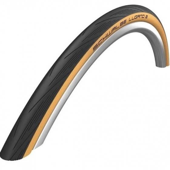 Pneu vélo route Schwalbe Lugano II HS471 Active Line 700x25C Noir beige Tubetype
