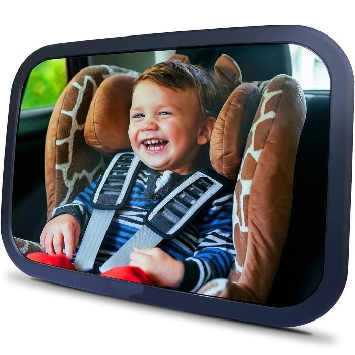 Miroir Voiture Bébé 2 En 1 - Avec Sangles Pour Jouets - Fixation Appuie-tête - Surveillance Enfant Dos à La Route