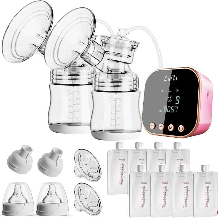 Tire-lait Portable Silencieux Tire-lait électrique BESTEK - Double Pompe Avec Télécommande 3 Modes 9 Niveaux Tire-lait Télécommande Modes
