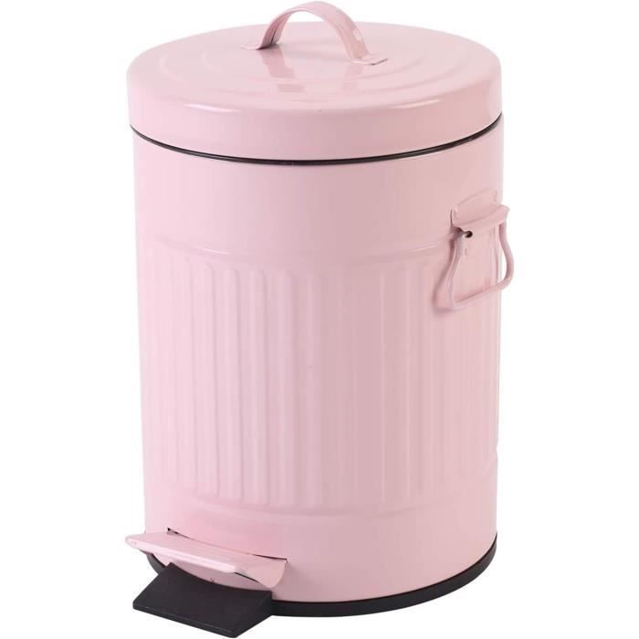 Poubelle Salle De Bain Acier Inoxydable 5L - Pédale, Couvercle, Compacte, Design Moderne, Facile à Nettoyer