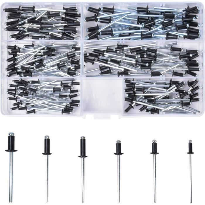 20 Rivets Fendus Nickelés 3,7x16mm - Tête Plate 8mm, Fente 7,5mm, Serrage 8-12mm, Marque Haania