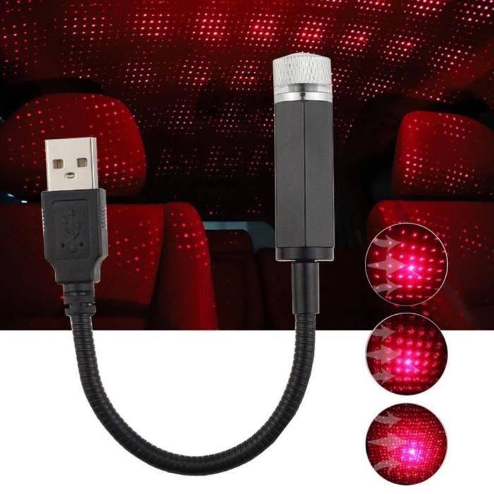 Lampe de Projection étoile LED Veilleuse USB Rouge Romantique Lumière ambiante Pour décoration chambre voiture
