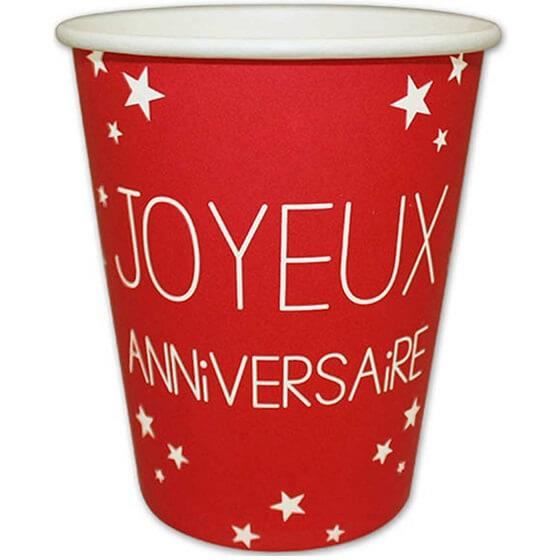 Gobelet Joyeux Anniversaire Rouge X6 R Gb25cl Matiere Carton Cdiscount Maison Gobelet Joyeux Anniversaire Rouge X6 R Gb25cl Matiere Carton Cdiscount Maison
