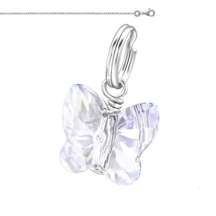 Chaîne et Pendentif Papillon Cristal Swarovski © A Chaîne et Pendentif Papillon Cristal Swarovski © A