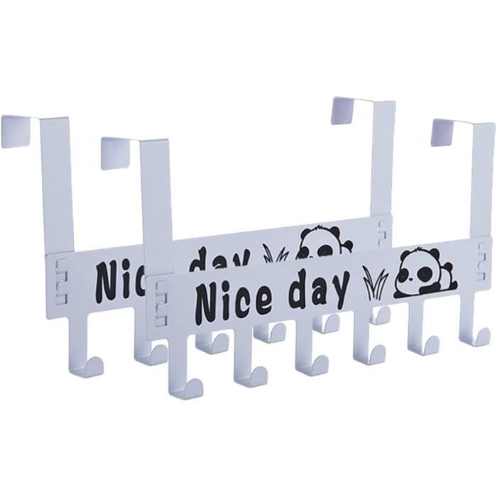 Porte-manteau Pour Porte 4happy - Blanc, Fixation Sans Perçage, Capacité 15 Kg, Pour Portes Standards