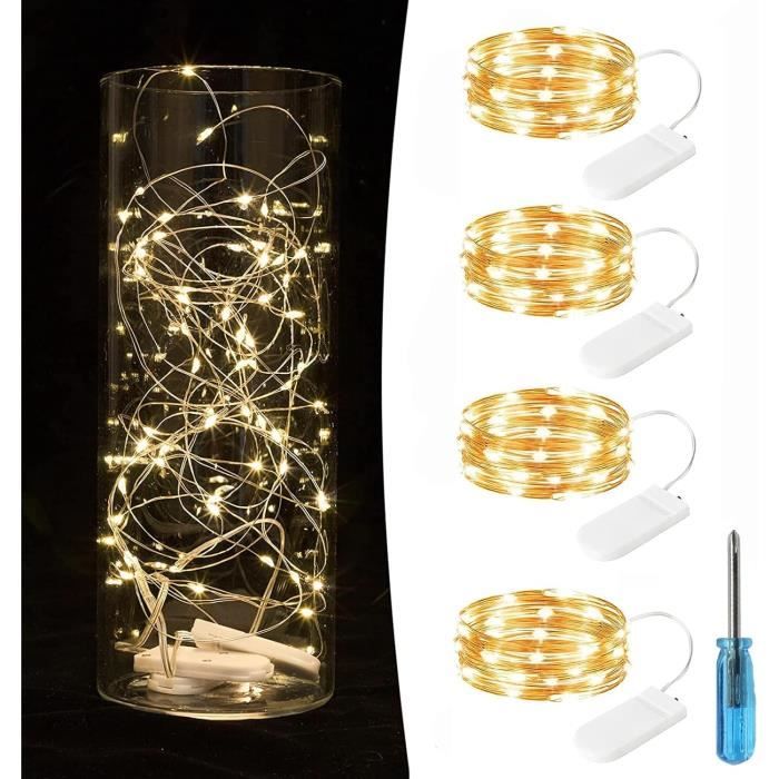 Guirlande Lumineuse Bouteille Avec Bouchon Liège - 15 LED Blanc Chaud, 2 M, Cuivre - IP65