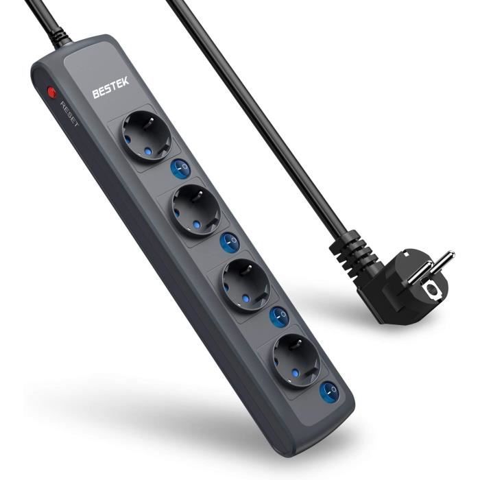 Multiprise À 4 Prises Commutable Individuellement Avec Protection ...