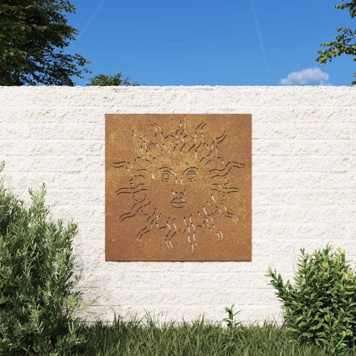 vidaXL Décoration murale jardin 55x55 cm acier corten design du soleil 824501