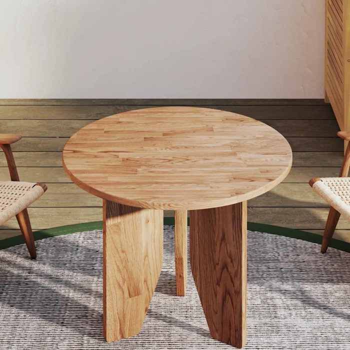vidaXL Dessus de table rond Marron clair Ø50x15 cm Bois chêne traité 342960