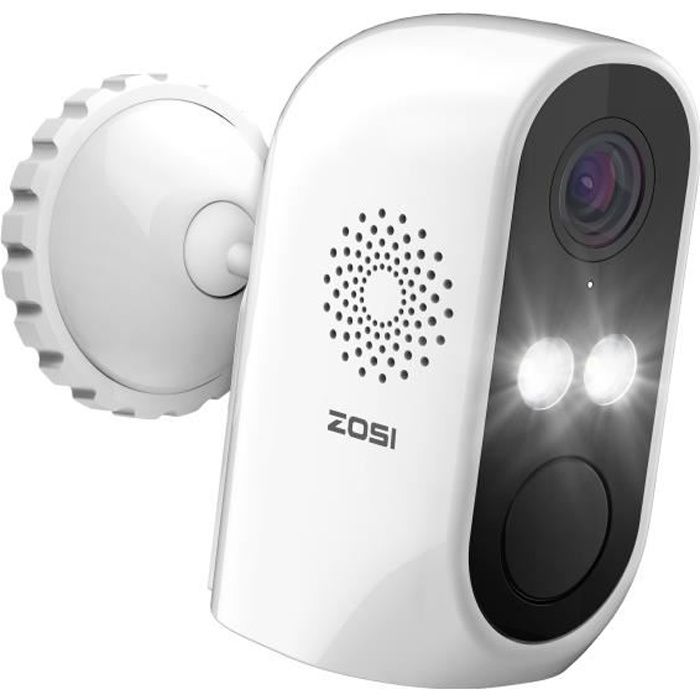 ZOSI C1 Caméra Surveillance WiFi Batterie Rechargeable, Spotlight