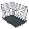 Cage pour Chien de transport pliante en métal 75 x 47 x 52.5 cm Noir-1