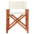 Chaise pliante en bois d'eucalyptus FSC® crème - CASARIA - Chaise de régie - Confortable et durable-1