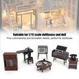 Hililand Meubles de maison de poupée 6 pièces / ensemble Simulation Mini modèle accessoires de meubles miniatures pour 1/18-1