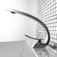 iDeko® Robinet Mitigeur lavabo salle de bain design moderne Laiton Céramique chrome IDK6101-1 avec flexibles-1