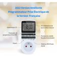 Aulaya Prise Programmable | Version Française Programmateur Prise Electrique et Digitale | Minuterie Prise Numérique avec 10-1
