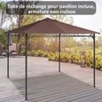 Outsunny Toile de rechange pour pavillon tonnelle tente toit de remplacement gazebo de jardin tissu polyester haute densité anti-UV-1