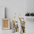 2 décors Pièces d'Or Mode créatif adorable Éléphant Figurine Statue Pour statue - statuette objet de decoration - bibelot-1