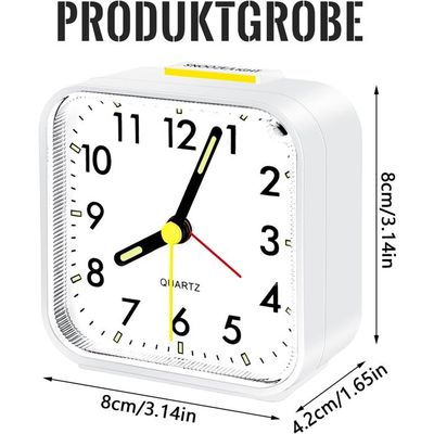 Réveil Analogique Avec Lampe De Nuit - Cadran Silencieux Sans Tic-tac, Fonction Snooze - Modèle Rétro (Rose) - 3
