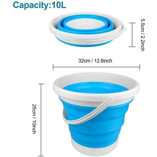 Seau Pliable En Silicone 5L - Accessoires De Pêche - Rose - Mixte