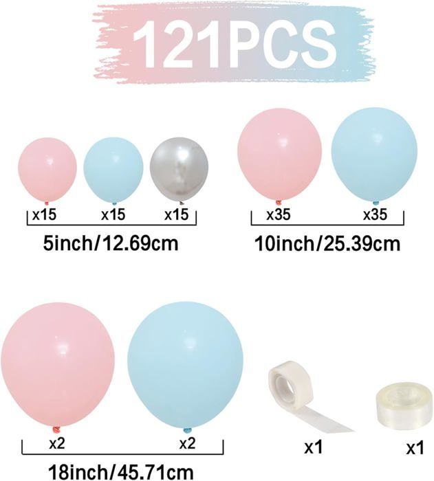 2 Rouleaux Bande de Ballon Arche 5m Kit Arche Ballon Irrégulier Trou Latex Ballon Chaine Point
