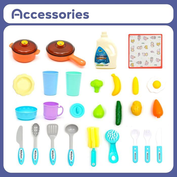 Ensemble de jouets de cuisine pour robinet de jeu de rôle avec des Ensemble de jouets de cuisine pour robinet de jeu de rôle avec des
