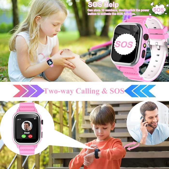 Montre GPS Enfant Tracker Montre Connectée Enfant Téléphone Smartwatch pour  Enfant avec SOS Caméra Réveil Appel, Cadeau d'anni[644] - Cdiscount  Téléphonie
