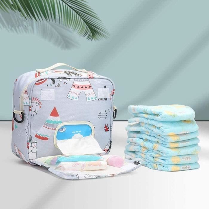 Sac Langer pour b b Pochette Couches Lavable imperm able de Grande capacit Sac de Rangement pour b b avec bandouli re 1027