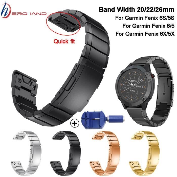 Bracelet sangle de montre en Nylon pour Garmin Fenix 5/ Forerunner 935/Approach  S60 GPS(Bleu) , - Achat/vente bracelet de montre - Cdiscount